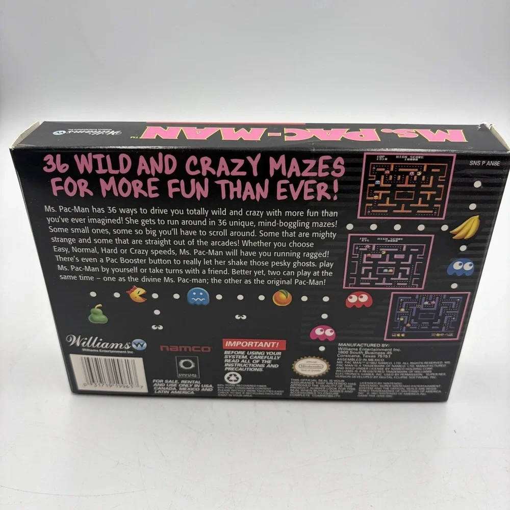 Ms. Pac-Man (Super Nintendo Entertainment System, 1996) Box Only & Inserts